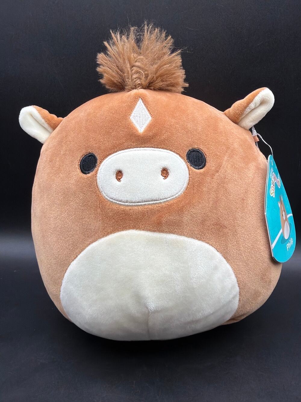 RARE HTF Squishmallows Philip Horse 8” Brown Kellytoy Plush Original Hang Tag